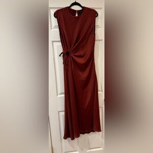 House of Harlow 1960 / Ruched Side Cut-out Satin Maxi Dress - NWT Size L